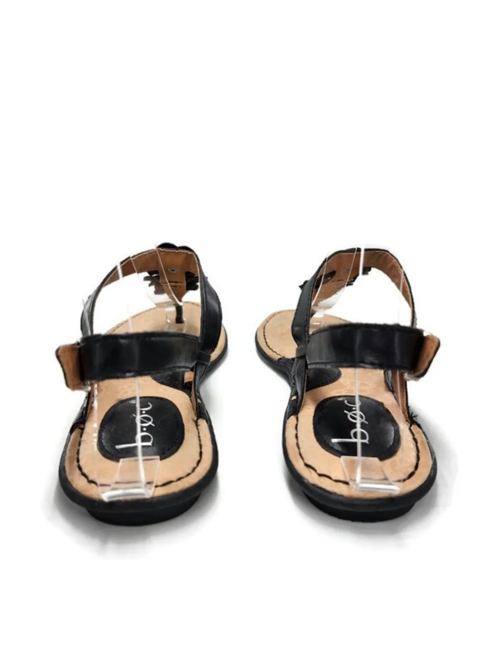 b.o.c. Born Almira Black Floral & Stud T-Strap Toe-Post Sling-Back Flat Sandals